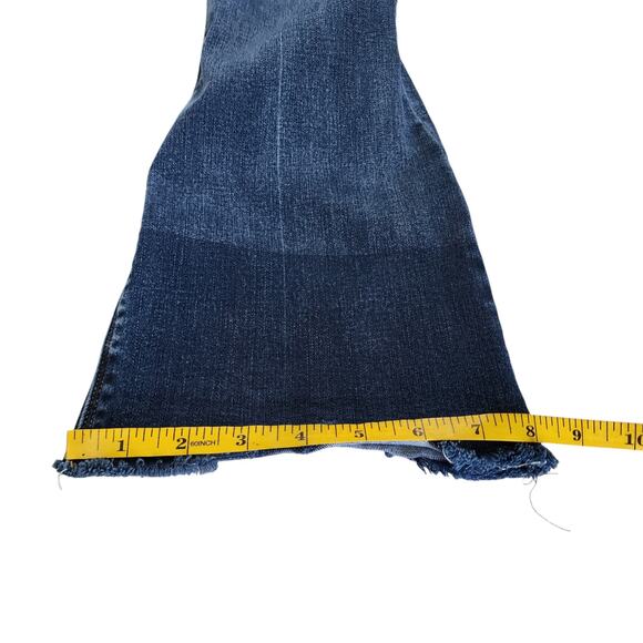 Spanx Womens Cropped Flare Denim Jeans Size Small Dip Dye Hem Pull On High Rise - Picture 12 of 12